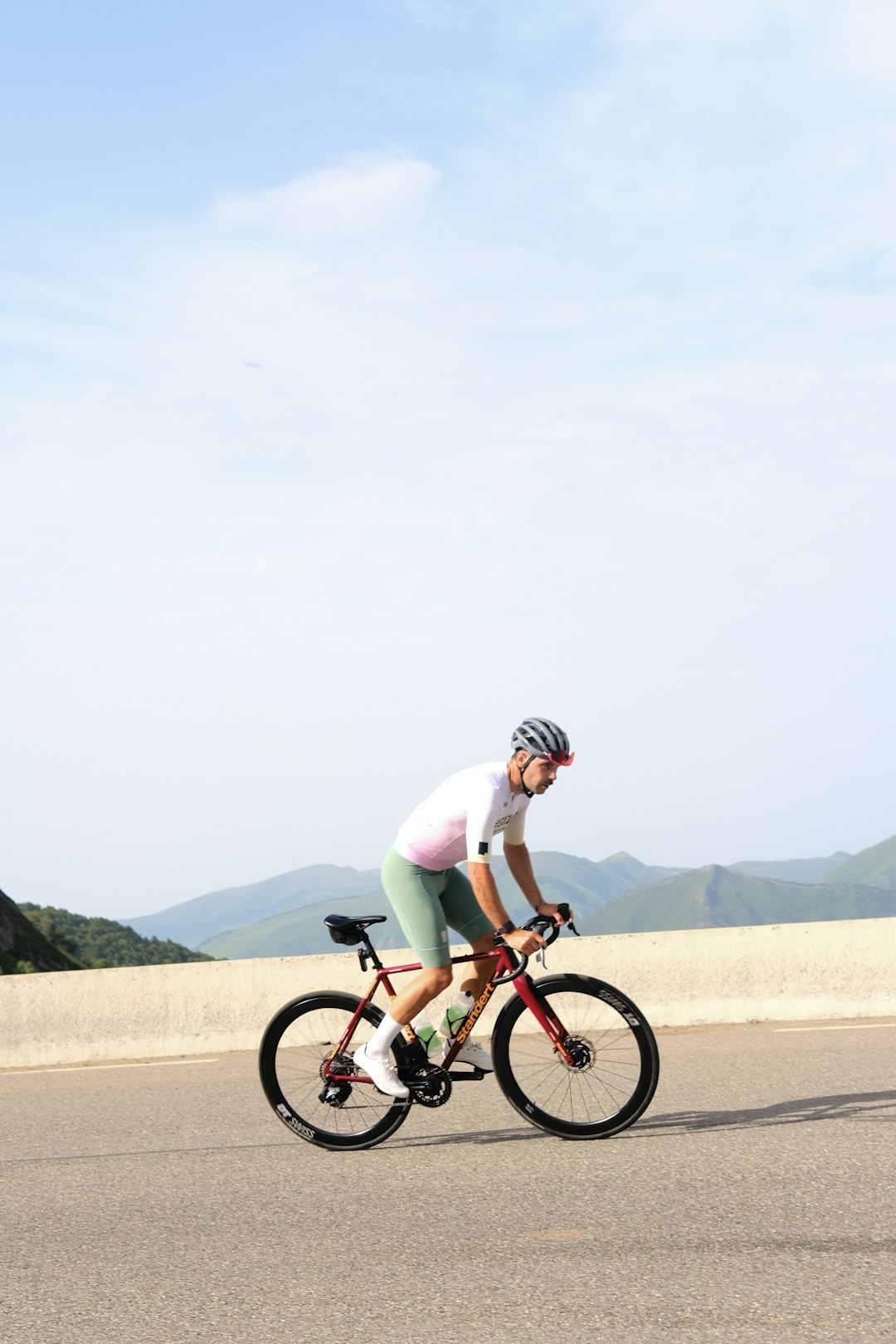 A cyclist enjoying a ride outdoors